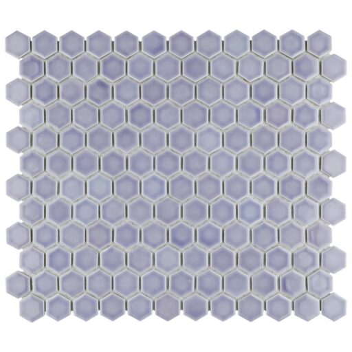 Hudson Hex 1" Lavender 11-7/8" x 13-1/4" Porcelain Mosaic