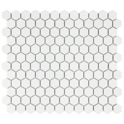 Hudson Hex 1" Crystalline White 11-7/8"x13-1/4" Porc Mosaic