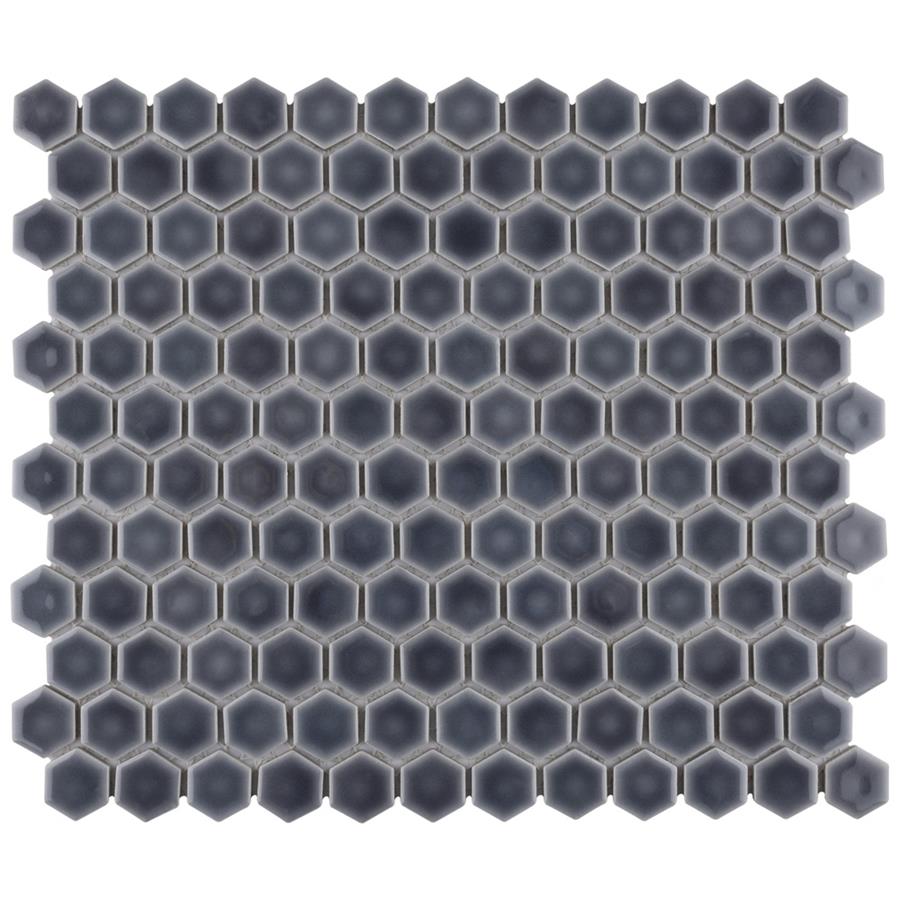 Hudson Hex 1" Imperial Grey 11-7/8" x 13-1/4" Porc Mosaic
