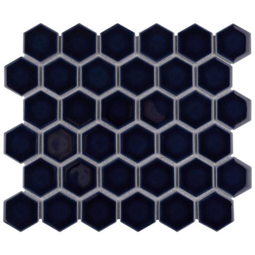 Hudson Due Hex 2" Smoky Blue 11-1/4" x 12-1/2" Porc Mosaic