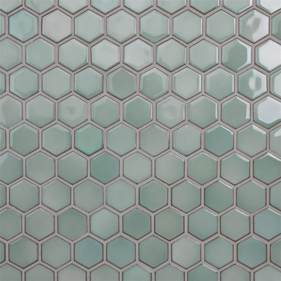 Hudson Due Hex 2" Mint Green 11-1/4" x 12-1/2" Por Mosaic