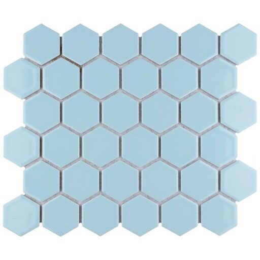Hudson Due Hex 2" Cashmere Blue 11-1/4" x 12-1/2" Porc Mos