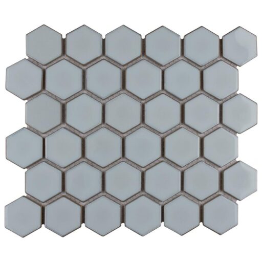 Hudson Due Hex 2" Silk White 11-1/4" x 12-1/2" Porc Mosaic