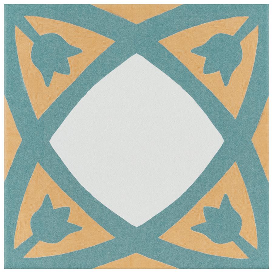 Revival Tulip 7-3/4"x7-3/4" Ceramic F/W Tile