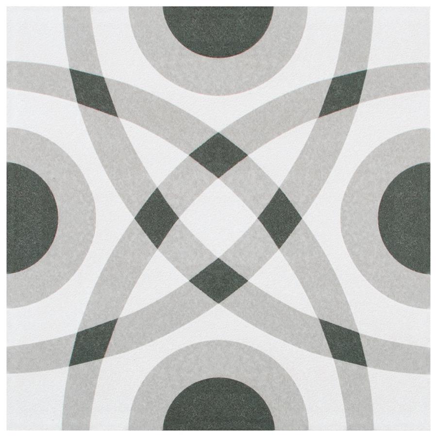 Twenties Circle 7-3/4"x7-3/4" Ceramic F/W Tile