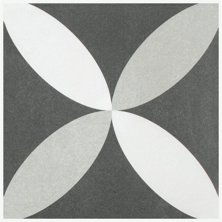 Twenties Petal 7-3/4"x7-3/4" Ceramic F/W Tile