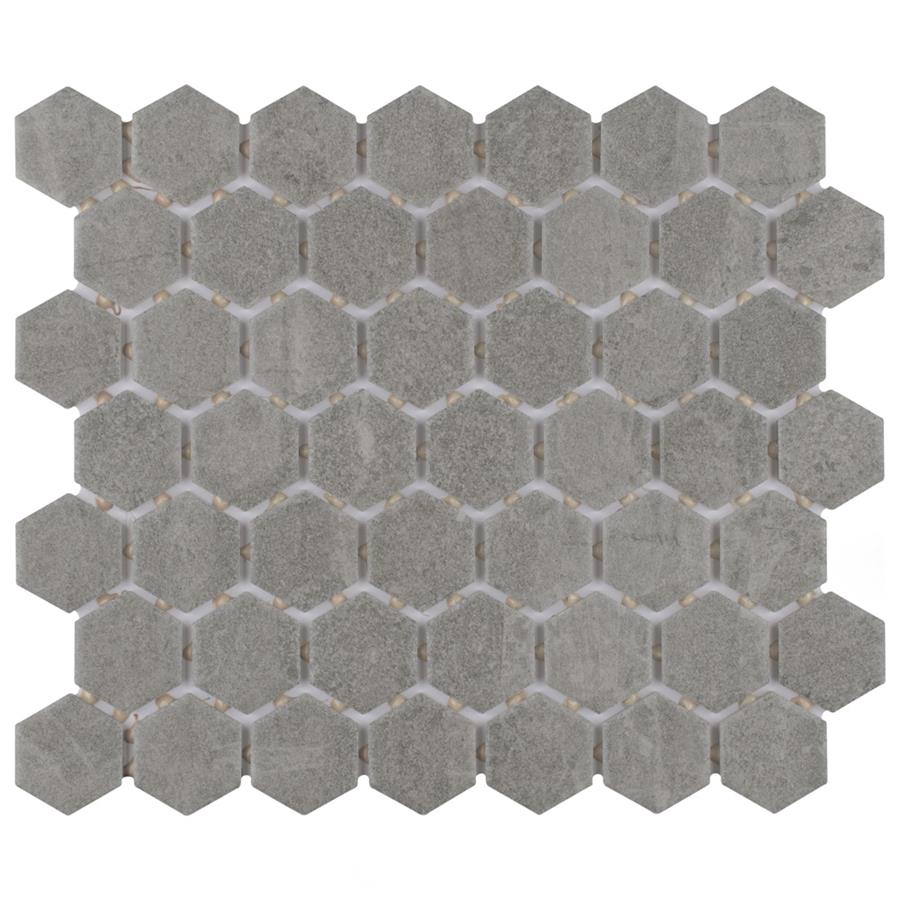 Liverpool Hex Light Grey 10-3/8"x11-3/8" Ceramic Mosaic