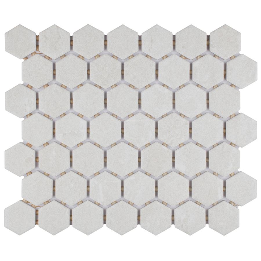 Liverpool Hex White 10-3/8"x11-3/8" Ceramic Mosaic