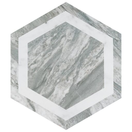 BioTech Bardiglio Hex Deco 11"x13" Porcelain F/W Tile