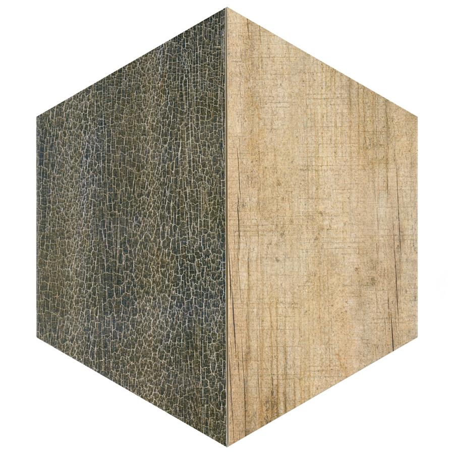 Trapez Hex Wood Oak 11"x13" Porcelain F/W Tile