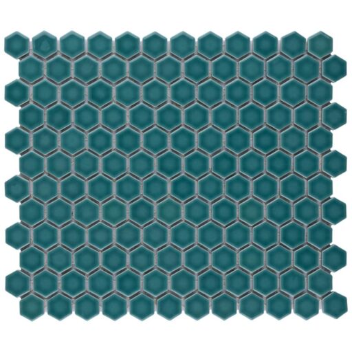 Tribeca Hex 1" Jade 10-1/4"x11-7/8" Porcelain Mosaic