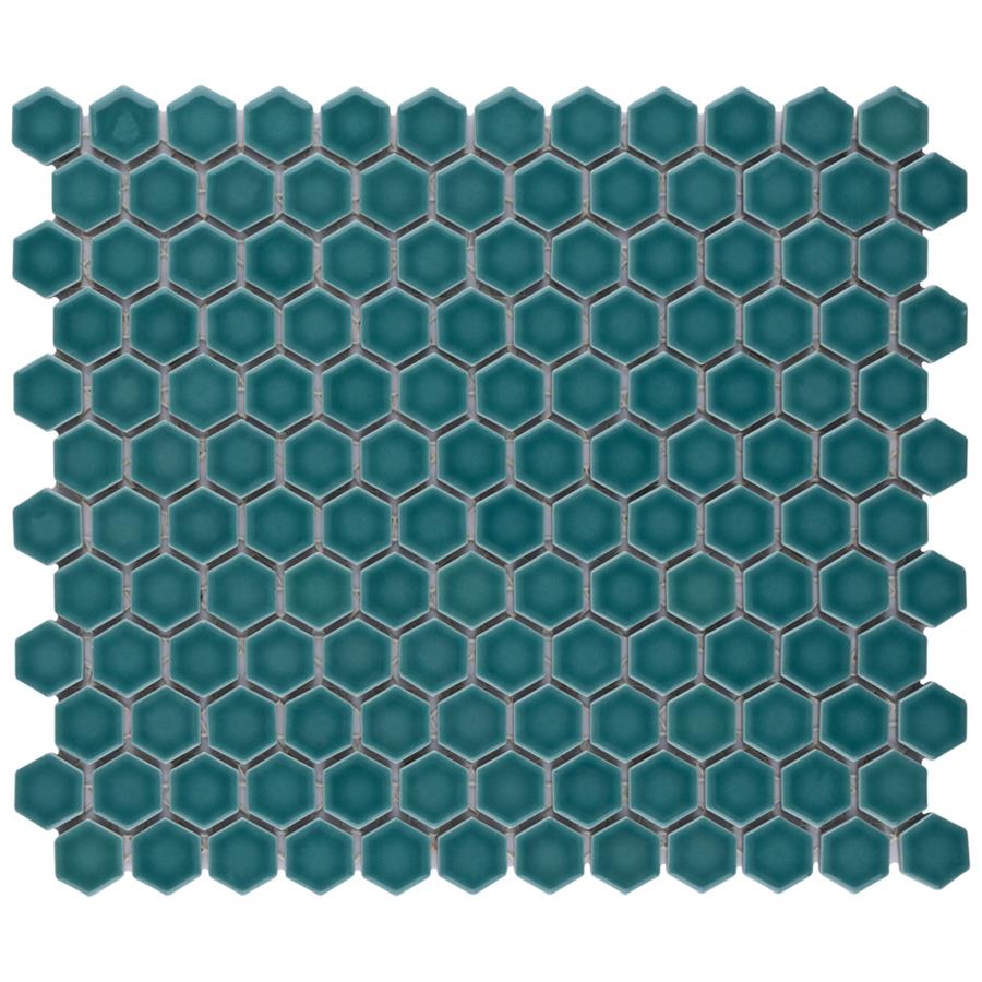Tribeca Hex 1" Jade 10-1/4"x11-7/8" Porcelain Mosaic