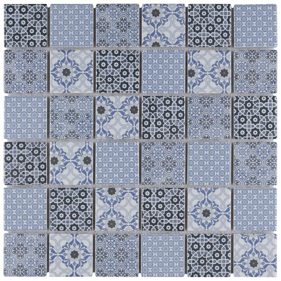 Classico 2" Blue 11-3/4"x11-3/4" Porcelain Mosaic