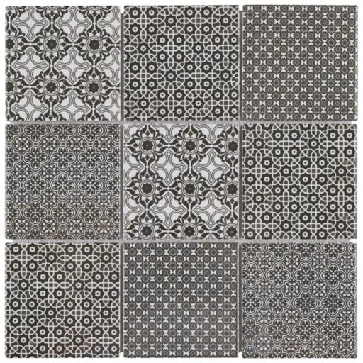 Classico 4" Black 11-5/8"x11-5/8" Porcelain Mos