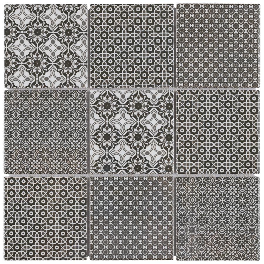 Classico 4" Black 11-5/8"x11-5/8" Porcelain Mos