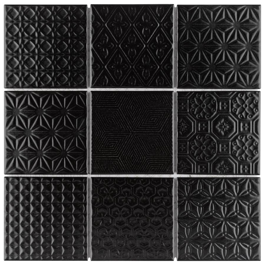 Spirit Black 11-5/8"x11-5/8" Porcelain Mos