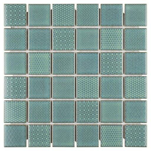 Celadon Emerald 11-5/8" x 11-5/8" Porcelain Mosaic
