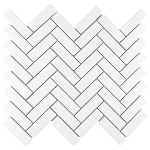 Metro Brick Herringbone Matte White 10-5/8"x12-1/2" Por