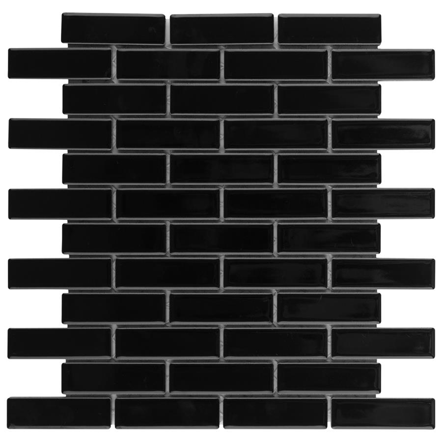 Metro Brick Subway Glossy Bk 11-1/2" x 11-3/4" Porcelain M