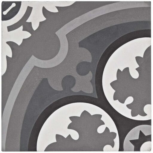 Cemento Queen Mary Storm 7-7/8"x7-7/8" Cem Handmade F/W Tile