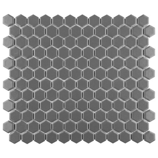 Metro Hex Matte Grey 10-1/4"x11-3/4" Porcelain Mos