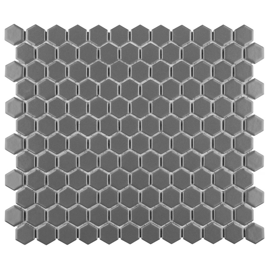 Metro Hex Matte Grey 10-1/4"x11-3/4" Porcelain Mos