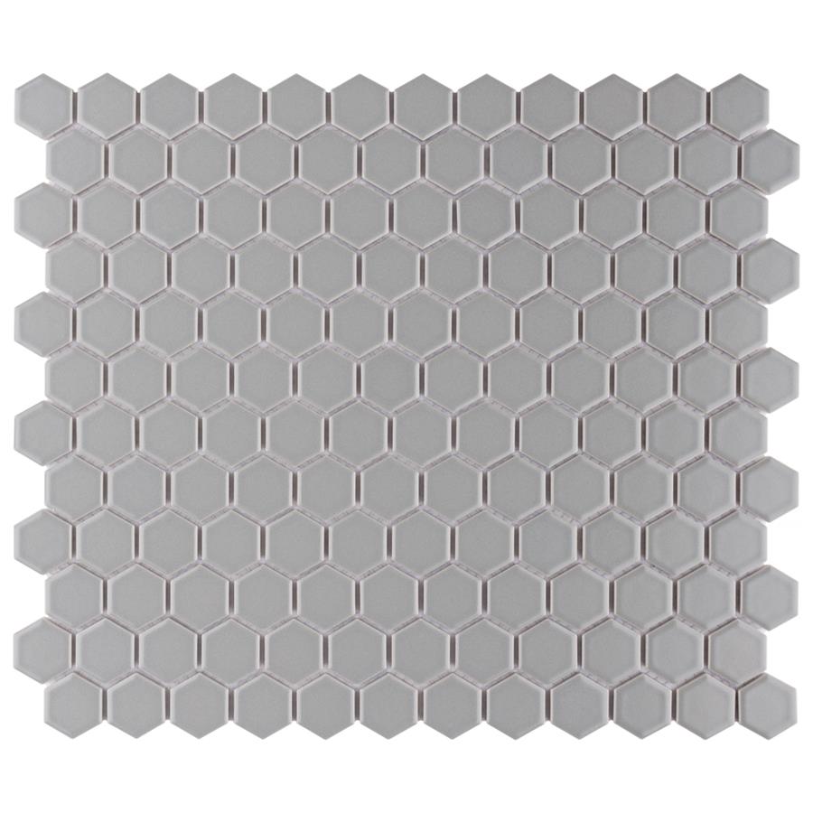 Metro Hex Matte Light Grey 10-1/4"x11-3/4" Porcelain Mos