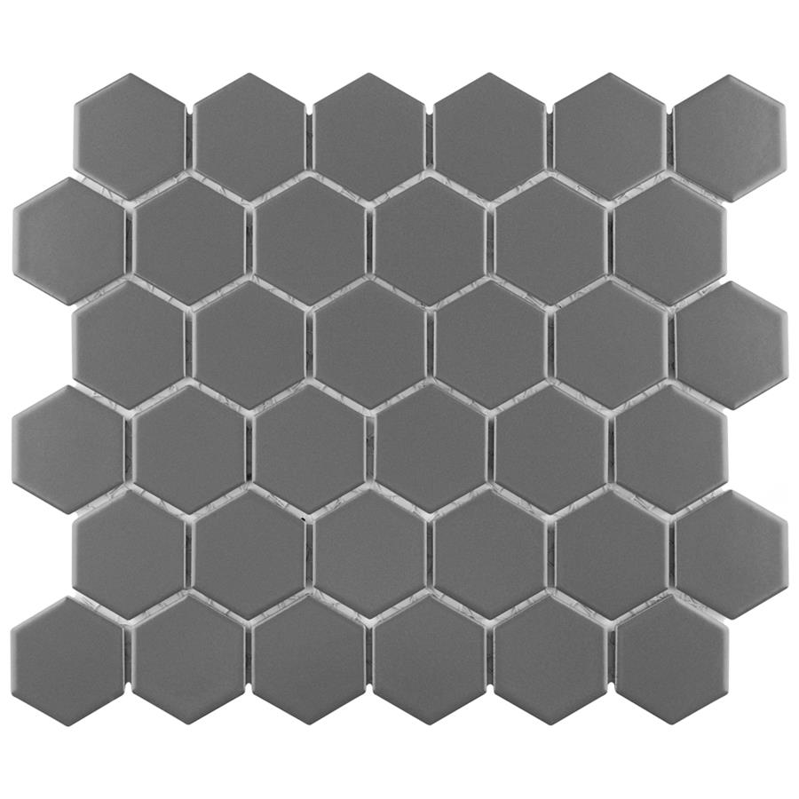 Metro Hex Matte 2" Grey 10-7/8"x12-5/8" Porcelain Mos