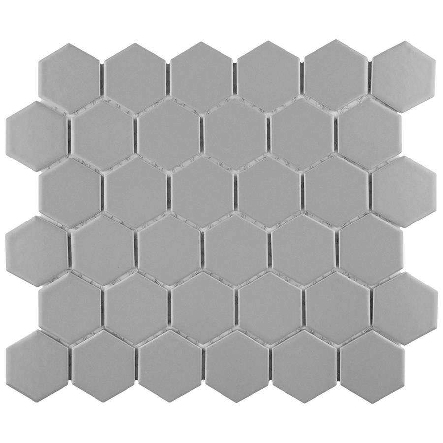 Metro Hex Matte 2" Light Grey 10-7/8"x12-5/8" Porcelain Mos
