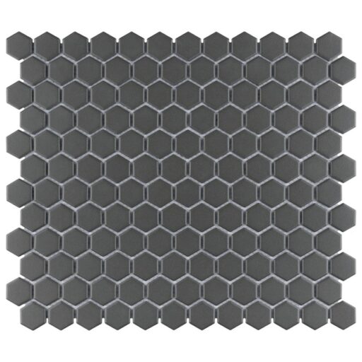 Gotham 1" Hex Black 10-1/4"x11-3/4" UnGl Porc Mosaic