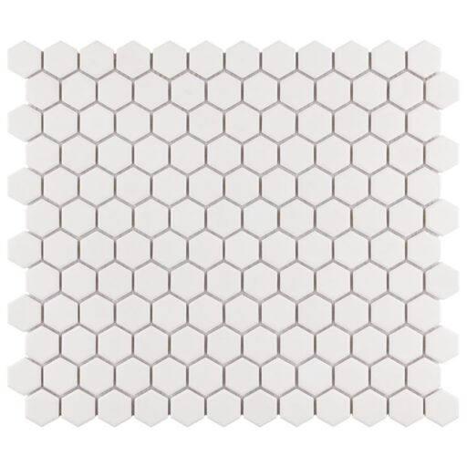 Gotham 1" Hex White 10-1/4"x11-3/4" UnGl Porc Mosaic