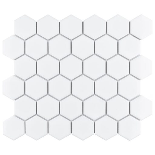 Metro 2" Hex Glossy White 11-1/8"x12-5/8" Porcelain Mos