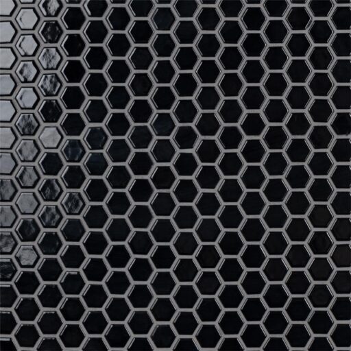 Metro Hex 1" Glossy Black 10-1/4"x11-7/8" Porcelain Mosaic