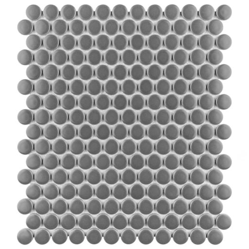 Metro Penny Matte Dark Grey 9-3/4"x11-3/4" Porcelain Mosaic