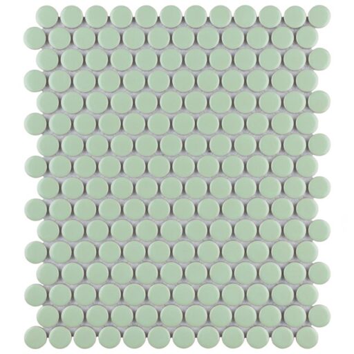 Metro Penny Matte Light Green 9-3/4"x11-1/2" Porc Mosaic