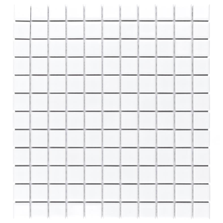Metro Square Glossy White 11-3/4" x 12-7/8" Porcelain Mosaic