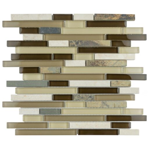 Tessera Piano Nassau 11-3/4"x11-7/8" Gl/Stone Mos
