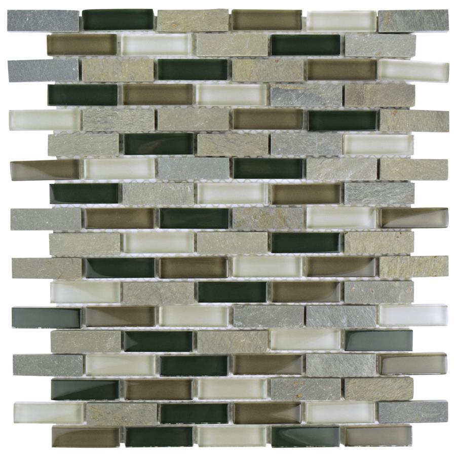 Tessera Subway Stonehenge 10-3/4"x11-3/4" Gl/Stone Mos