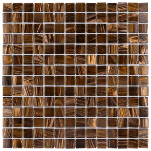 Coppa Brown Gold 12"x12" Glass Mos