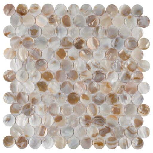 Conchella Penny Natural 11-1/4"x11-5/8" Nat Seashell Mos