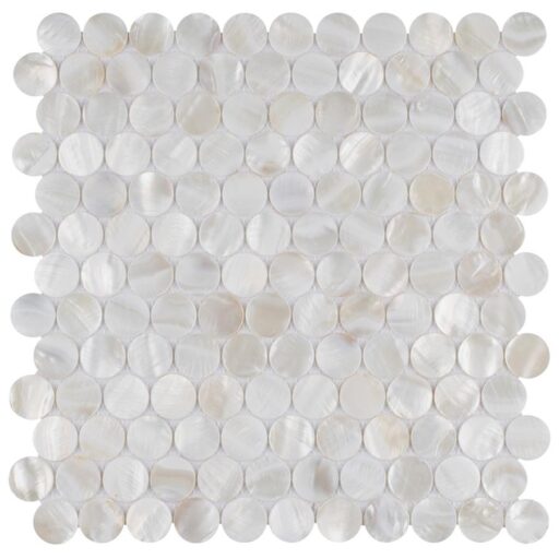Conchella Penny White 11-1/4"x11-5/8" Nat Seashell Mos
