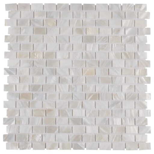 Conchella Subway Wht 11-1/2"x11-7/8" Nat Seashell Mos
