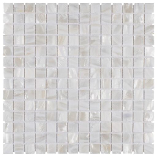 Conchella Square White 12"x12" Nat Seashell Mos