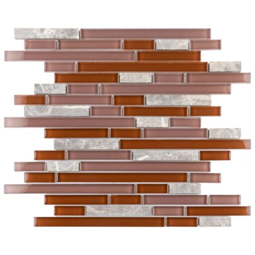 Tessera Piano Bordeaux 11-3/4"x11-7/8" Gl/Stone Mos