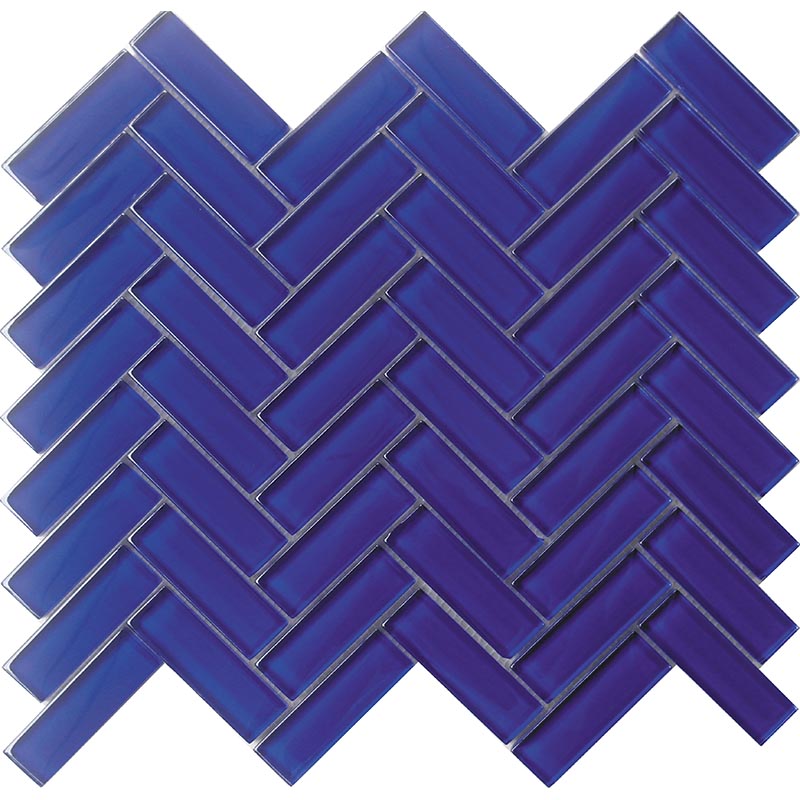 Cobalt Blue Herringbone Gloss 11 X 12.6