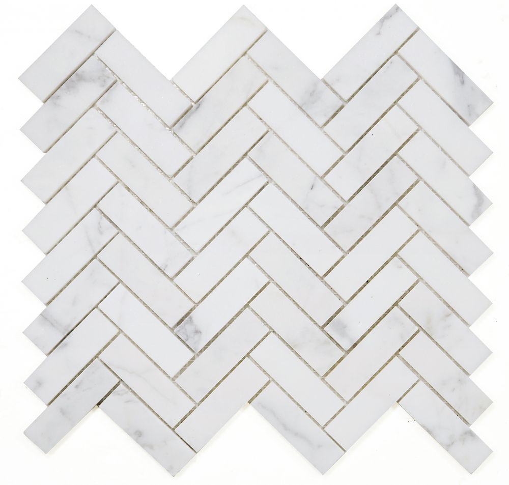 Herringbone Calacatta White Honed 11.25 X 12.5