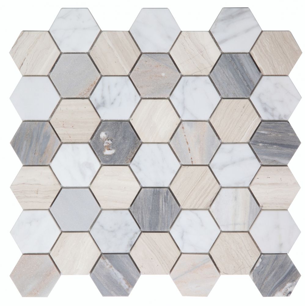 Hexagon Blue 2 X 2 11.75 X 12
