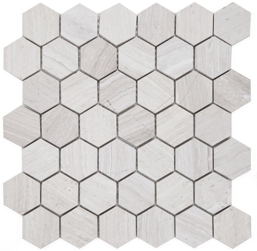 Hexagon Grey 2 X 2 12 X 12