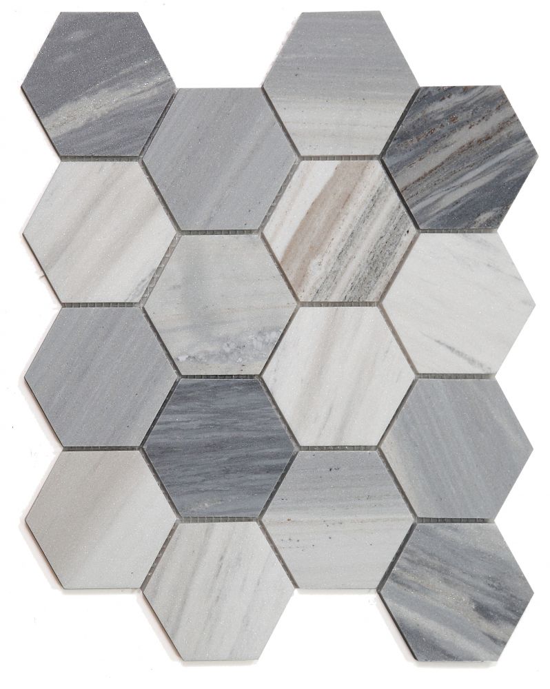 Hexagon Italian Blue 3 X 3 10.25 X 11.75