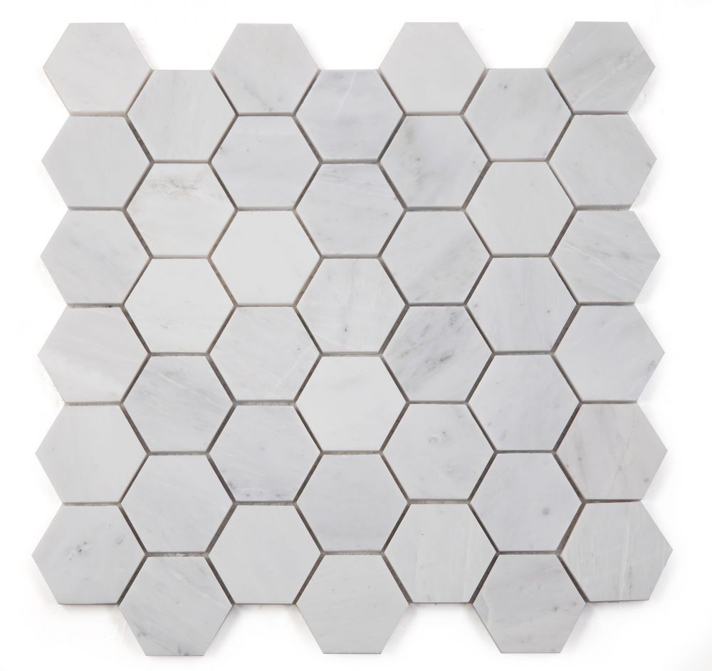 Hexagon Snow White Honed 2 X 2 11.75 X 12